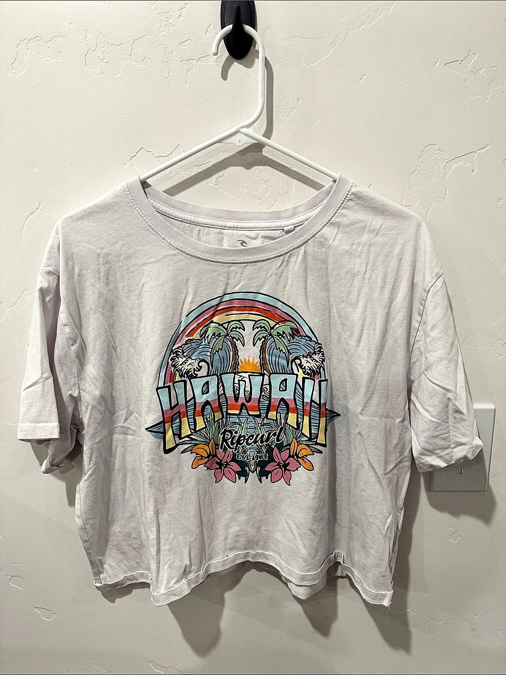 Rip Curl Natural Hawaiian Crop Graphic Tee Large